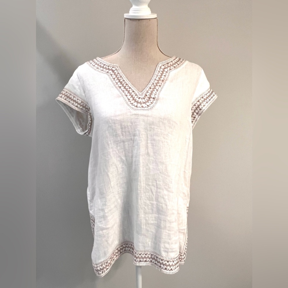 Signed Olsen Linen Blouse
